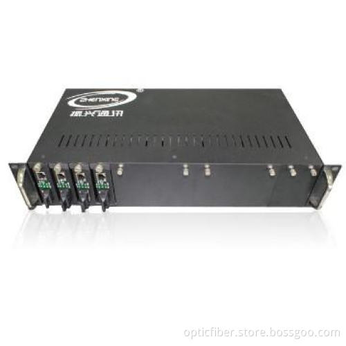 2u-14 Slots 19 Double Power Supply Fiber Media Converter Chassis